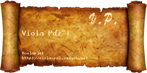 Viola Pál névjegykártya